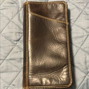 Fossil Brown Executive Leather Wallet
